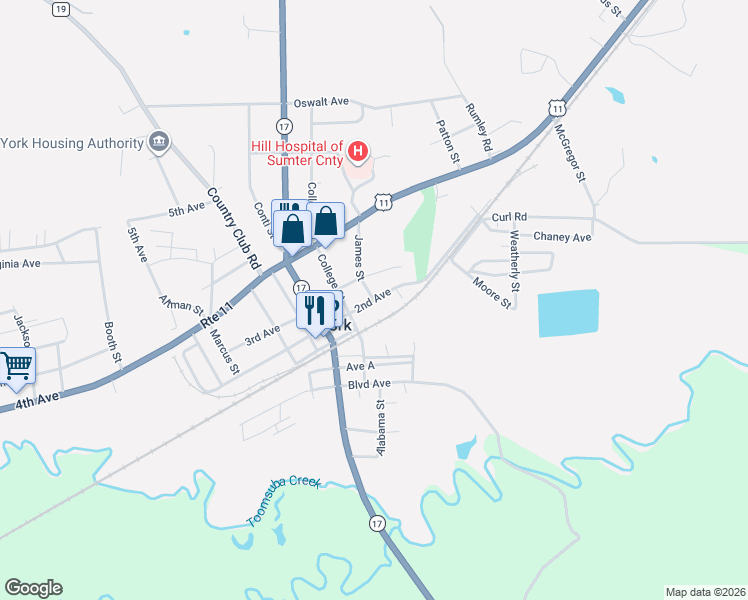 map of restaurants, bars, coffee shops, grocery stores, and more near 800 2nd Avenue in York