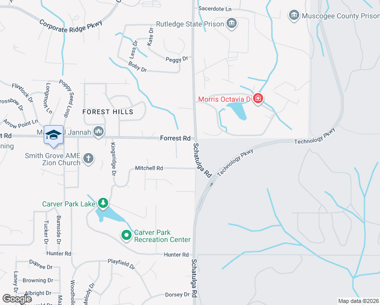 map of restaurants, bars, coffee shops, grocery stores, and more near 2717 Schatulga Road in Columbus