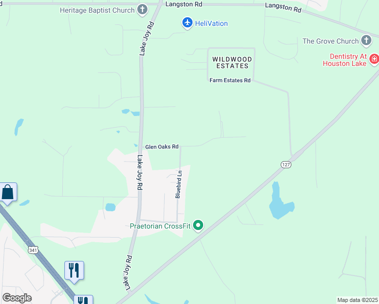 map of restaurants, bars, coffee shops, grocery stores, and more near 116 Glen Oaks Road in Perry