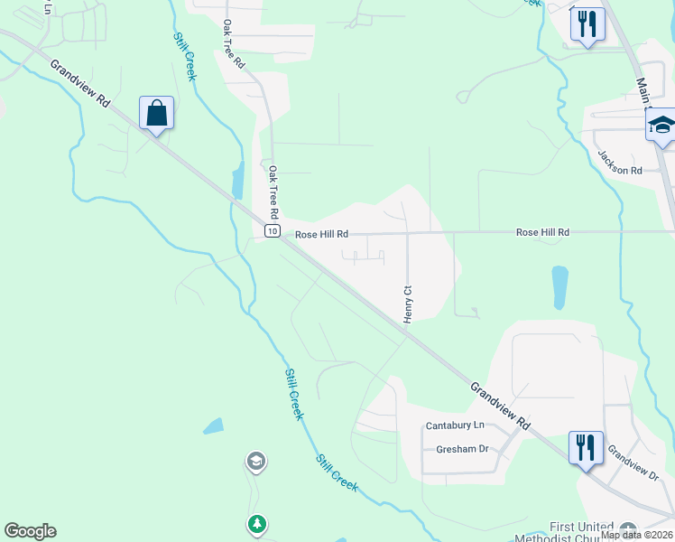 map of restaurants, bars, coffee shops, grocery stores, and more near 2591 Grandview Road in Millbrook