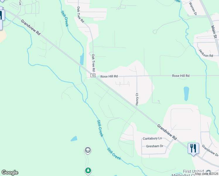 map of restaurants, bars, coffee shops, grocery stores, and more near 2571 Grandview Road in Millbrook
