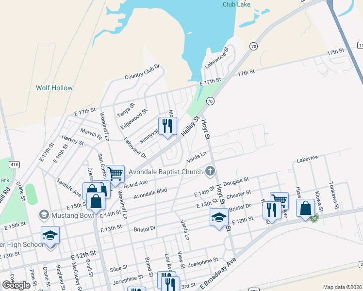 map of restaurants, bars, coffee shops, grocery stores, and more near 1634 Morris Avenue in Sweetwater
