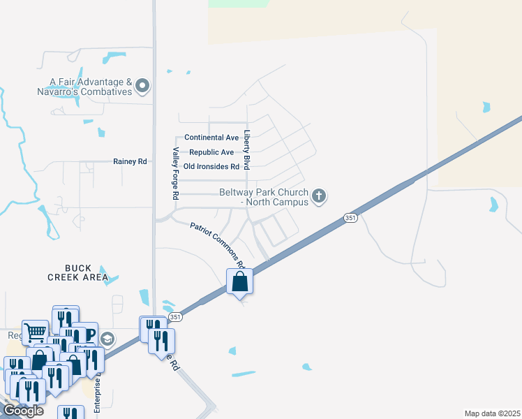 map of restaurants, bars, coffee shops, grocery stores, and more near 2319 Independence Boulevard in Abilene