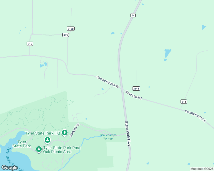 map of restaurants, bars, coffee shops, grocery stores, and more near 805 County Road 313 in Tyler