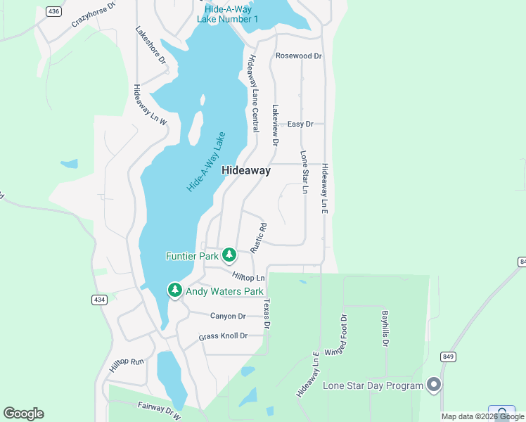 map of restaurants, bars, coffee shops, grocery stores, and more near 327 Rustic Road in Hideaway