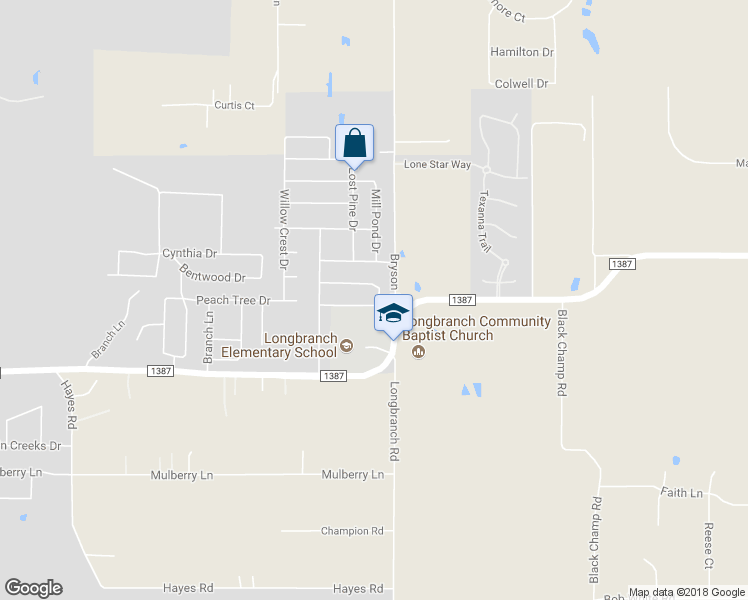 map of restaurants, bars, coffee shops, grocery stores, and more near 6633 Meadow Glen Drive in Midlothian