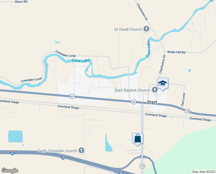 map of restaurants, bars, coffee shops, grocery stores, and more near Trisler Rd in Rayville