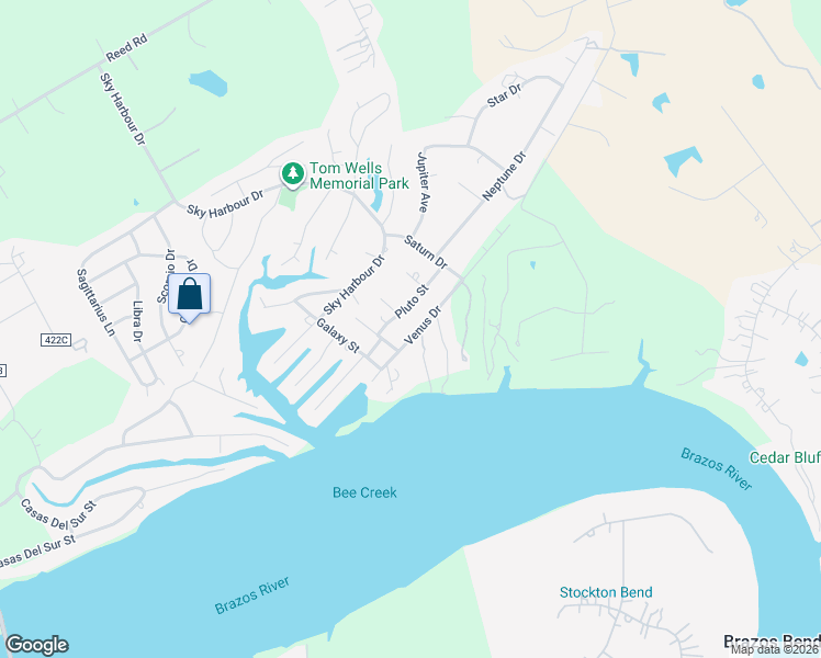 map of restaurants, bars, coffee shops, grocery stores, and more near 610 Venus Drive in Granbury