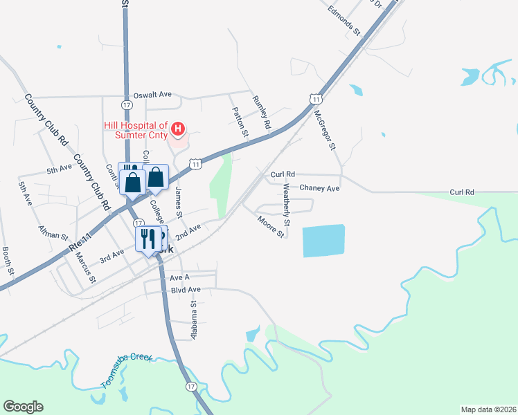 map of restaurants, bars, coffee shops, grocery stores, and more near 100 Pickins Avenue in York