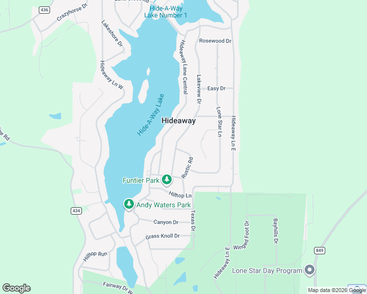map of restaurants, bars, coffee shops, grocery stores, and more near 327 Rustic Road in Hideaway