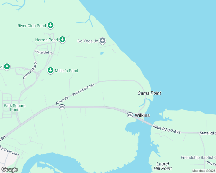 map of restaurants, bars, coffee shops, grocery stores, and more near 78 Alston Road in Beaufort