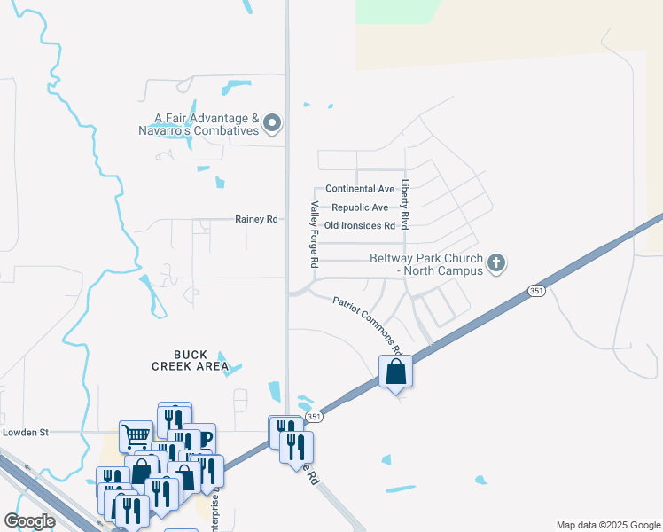 map of restaurants, bars, coffee shops, grocery stores, and more near 2125 Boston Road in Abilene
