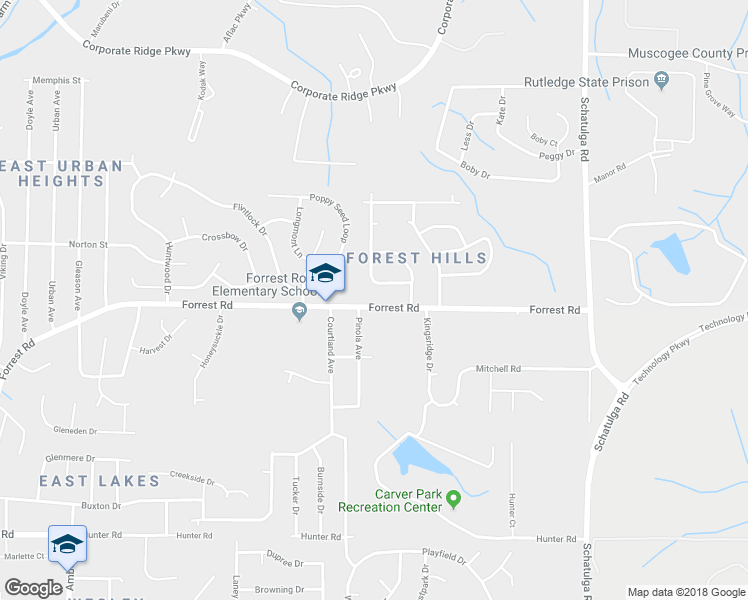 map of restaurants, bars, coffee shops, grocery stores, and more near 6515 Forrest Road in Columbus