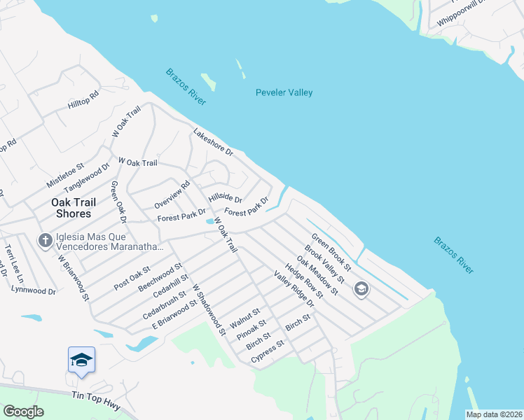 map of restaurants, bars, coffee shops, grocery stores, and more near 2601 Forest Park Dr in Granbury