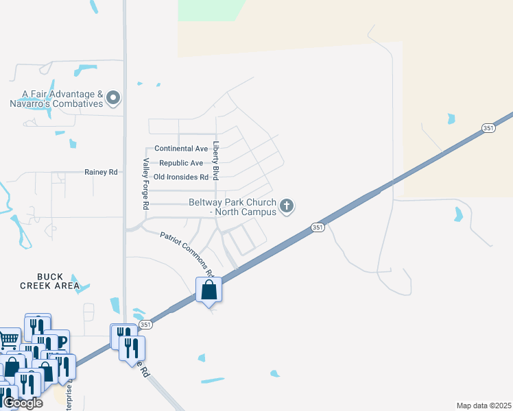 map of restaurants, bars, coffee shops, grocery stores, and more near 2425 Independence Boulevard in Abilene