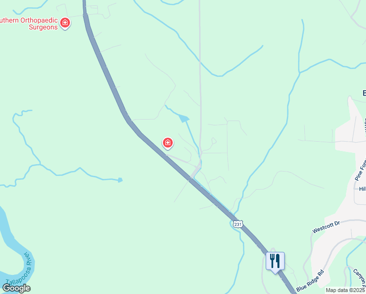 map of restaurants, bars, coffee shops, grocery stores, and more near 155 Periwinkle Lane in Wetumpka