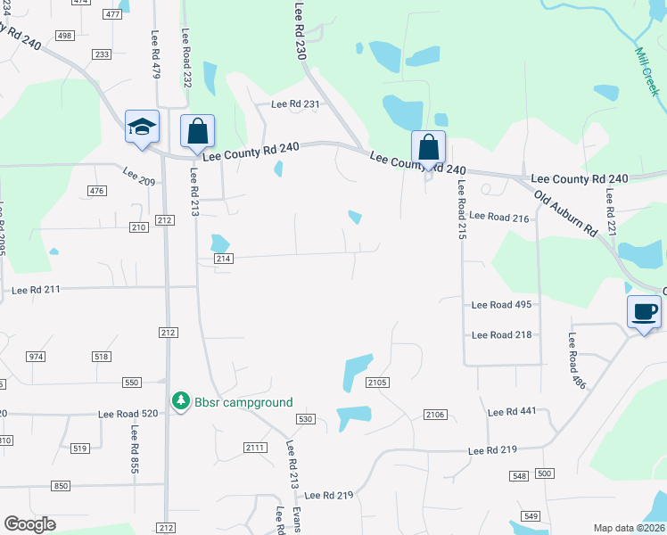map of restaurants, bars, coffee shops, grocery stores, and more near 384 Lee Road 214 in Phenix City