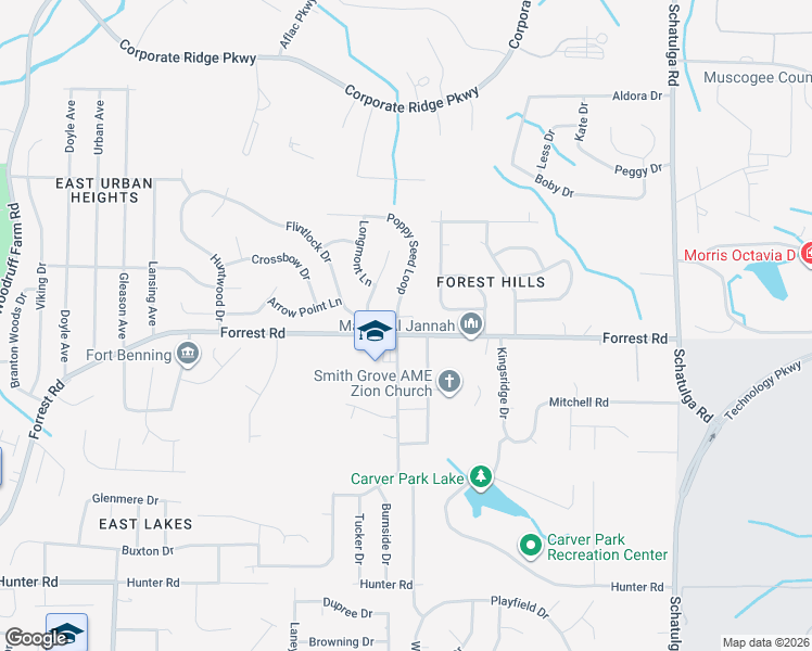 map of restaurants, bars, coffee shops, grocery stores, and more near 3482 Flintlock Drive in Columbus