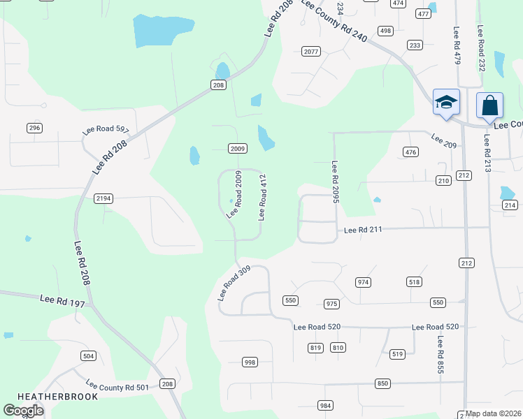 map of restaurants, bars, coffee shops, grocery stores, and more near 642 Lee Road 412 in Phenix City