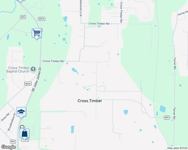 map of restaurants, bars, coffee shops, grocery stores, and more near 3520 Trails End Road in Burleson