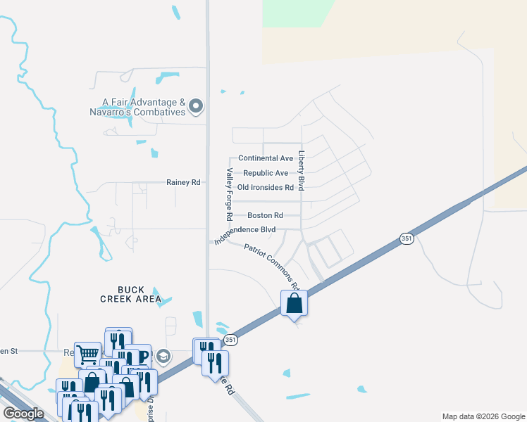 map of restaurants, bars, coffee shops, grocery stores, and more near 2209 Boston Road in Abilene