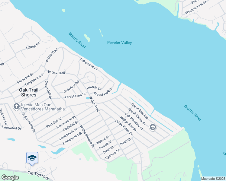 map of restaurants, bars, coffee shops, grocery stores, and more near 2601 Forest Park Drive in Granbury