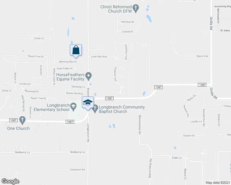 map of restaurants, bars, coffee shops, grocery stores, and more near 7006 Cattle Barron Court in Midlothian