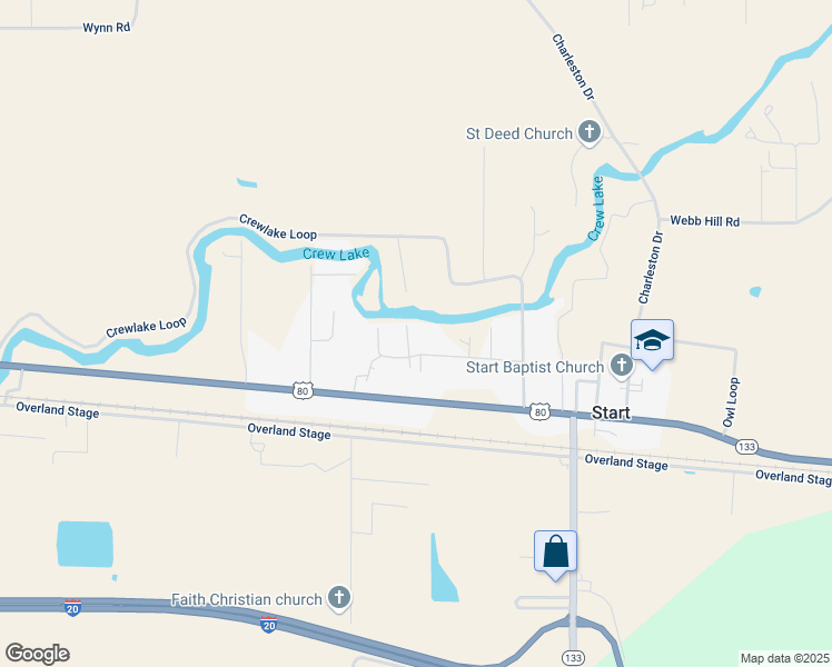 map of restaurants, bars, coffee shops, grocery stores, and more near Trisler Road in Rayville