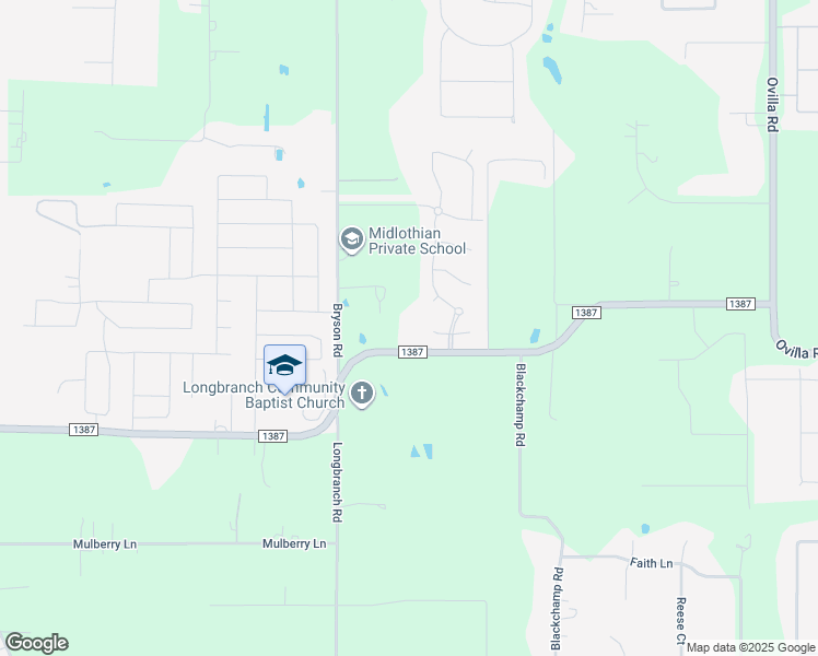 map of restaurants, bars, coffee shops, grocery stores, and more near 7006 Cattle Barron Court in Midlothian