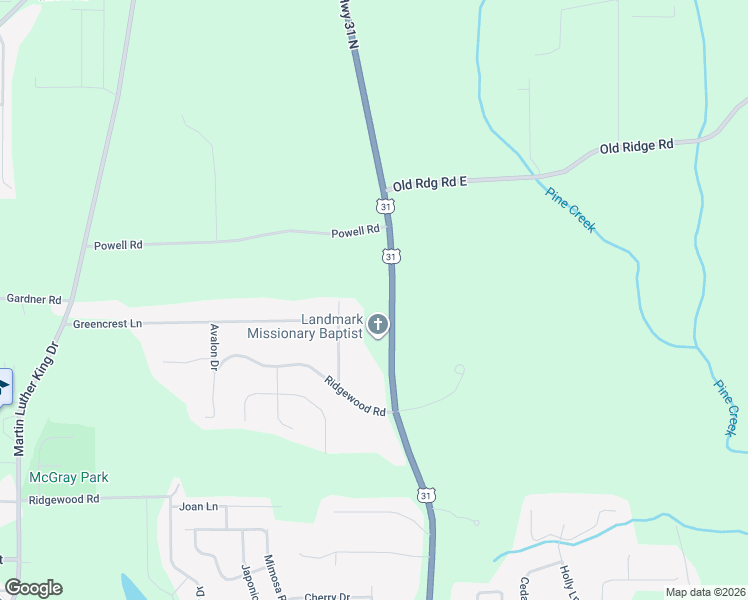 map of restaurants, bars, coffee shops, grocery stores, and more near 1053 North Memorial Drive in Prattville