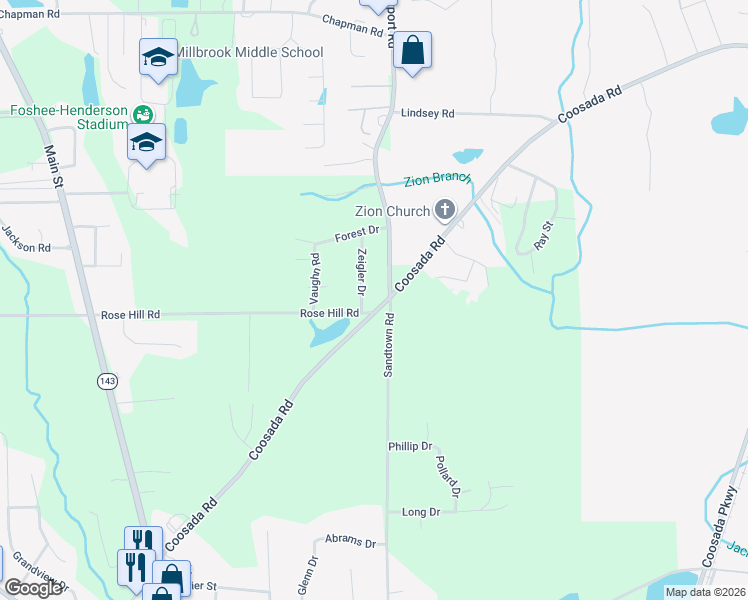 map of restaurants, bars, coffee shops, grocery stores, and more near 4100-4310 County Road 17 in Millbrook