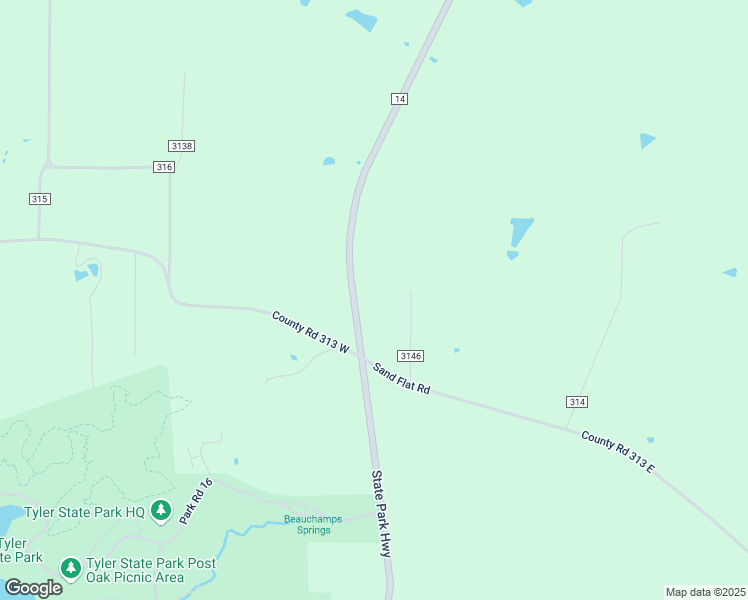 map of restaurants, bars, coffee shops, grocery stores, and more near 15418 Fm 14 in Tyler