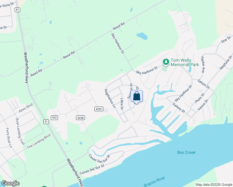 map of restaurants, bars, coffee shops, grocery stores, and more near 312 Taurus Road in Granbury