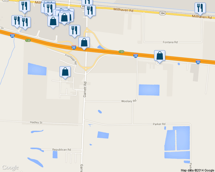 map of restaurants, bars, coffee shops, grocery stores, and more near 1545 Garrett Rd in Monroe