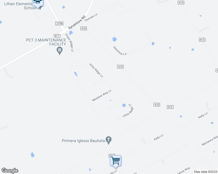 map of restaurants, bars, coffee shops, grocery stores, and more near 8621 Meadow Way Lane in Alvarado