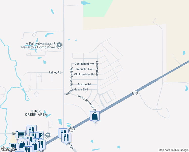 map of restaurants, bars, coffee shops, grocery stores, and more near 2257 Old Ironsides Road in Abilene