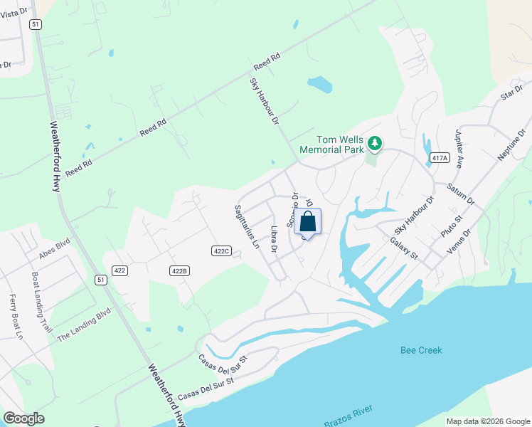 map of restaurants, bars, coffee shops, grocery stores, and more near 312 Taurus Road in Granbury