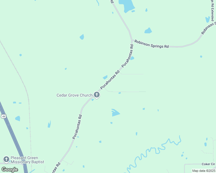 map of restaurants, bars, coffee shops, grocery stores, and more near 1391 Pocahontas Road in Flora
