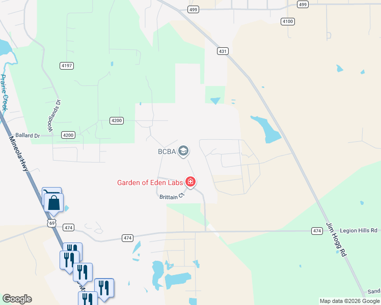 map of restaurants, bars, coffee shops, grocery stores, and more near 15365 Brittain Ct in Lindale