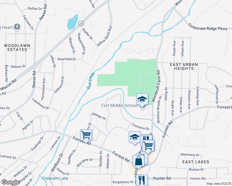 map of restaurants, bars, coffee shops, grocery stores, and more near 2855 White Chapel Drive in Columbus