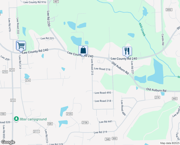 map of restaurants, bars, coffee shops, grocery stores, and more near 160 Lee Road 215 in Phenix City