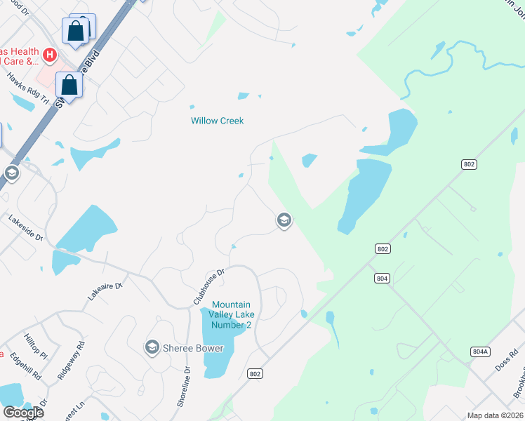 map of restaurants, bars, coffee shops, grocery stores, and more near 2500 Glen Ranch Drive in Burleson