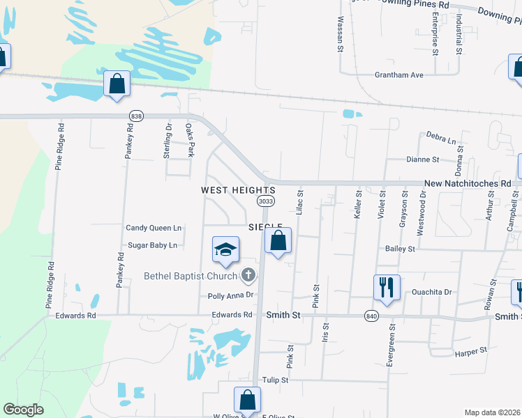 map of restaurants, bars, coffee shops, grocery stores, and more near in Brownsville-Bawcomville