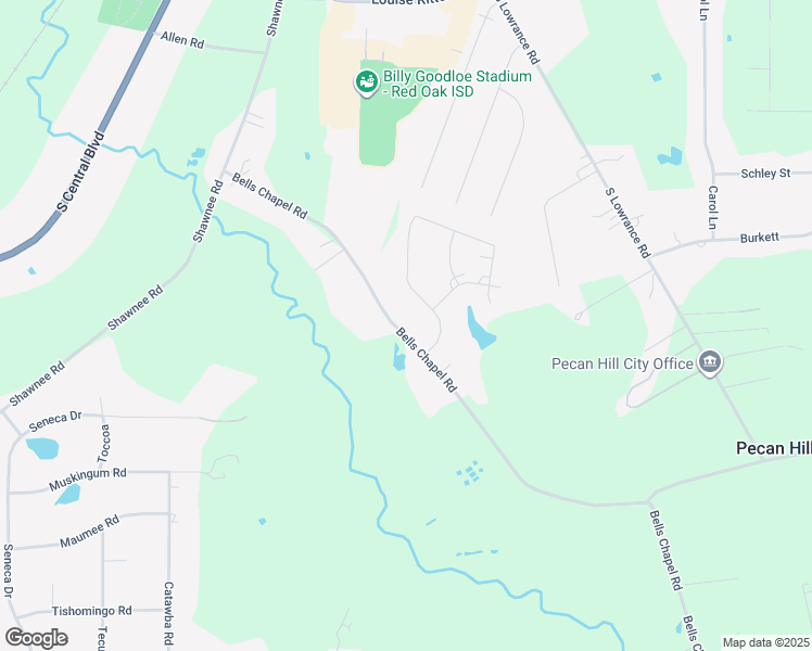 map of restaurants, bars, coffee shops, grocery stores, and more near 624 Bells Chapel Road in Waxahachie