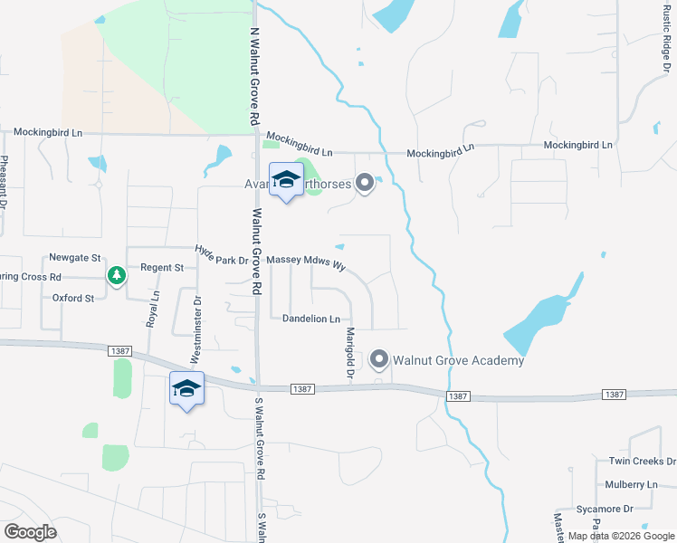 map of restaurants, bars, coffee shops, grocery stores, and more near 749 Marigold Drive in Midlothian