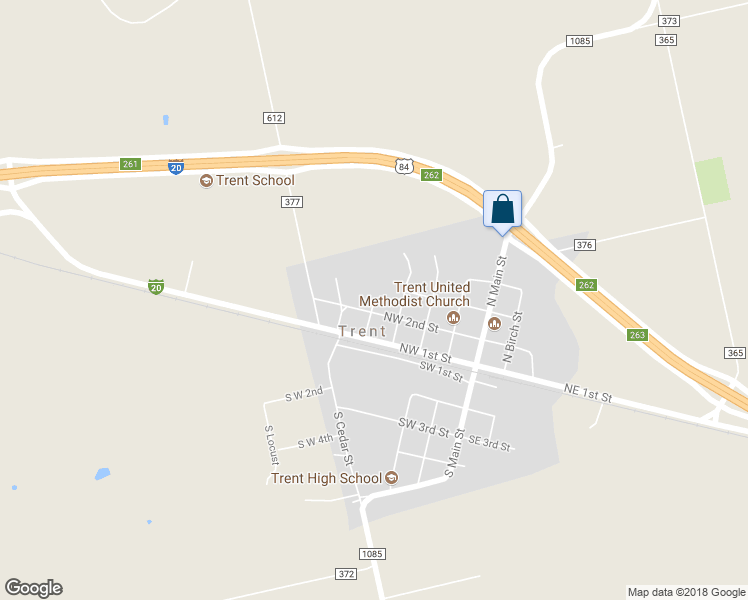 map of restaurants, bars, coffee shops, grocery stores, and more near 217 North Oak Street Street in Trent