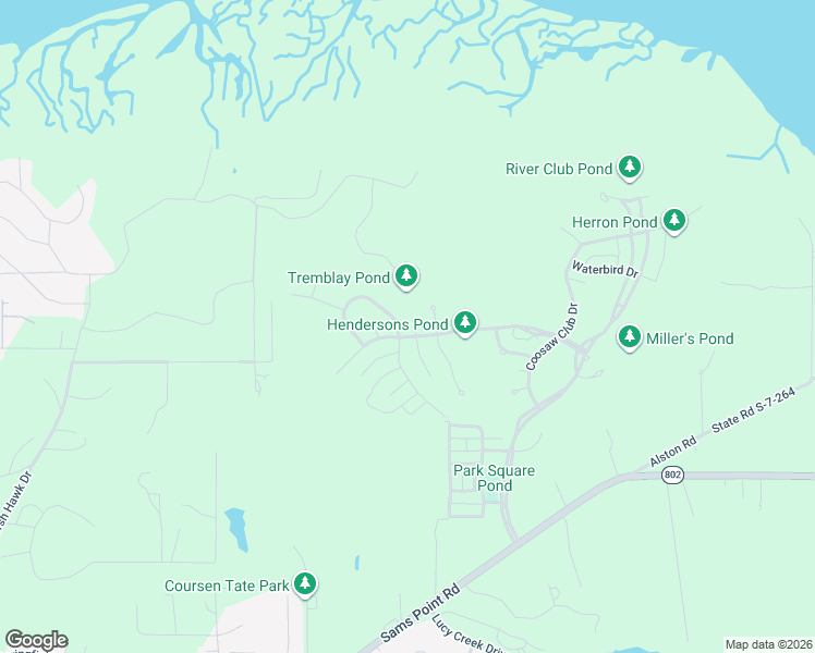 map of restaurants, bars, coffee shops, grocery stores, and more near 10 Woodland Ridge Circle in Beaufort