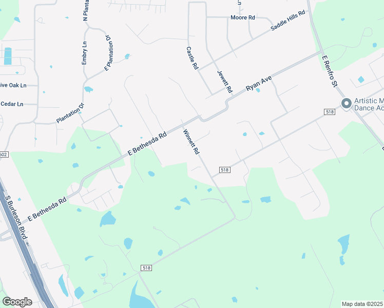 map of restaurants, bars, coffee shops, grocery stores, and more near 4900 Winnett Road in Burleson