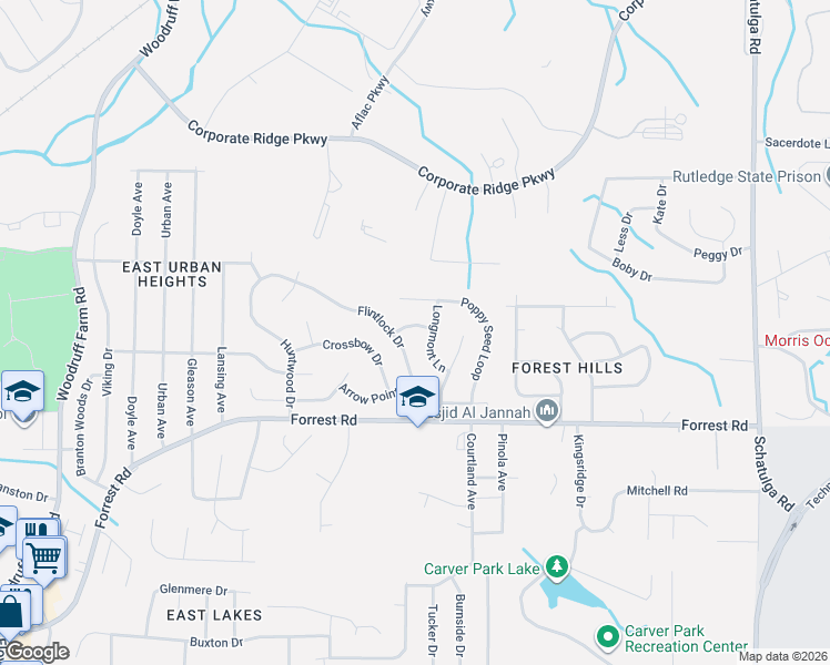map of restaurants, bars, coffee shops, grocery stores, and more near 3029 Longmont Lane in Columbus