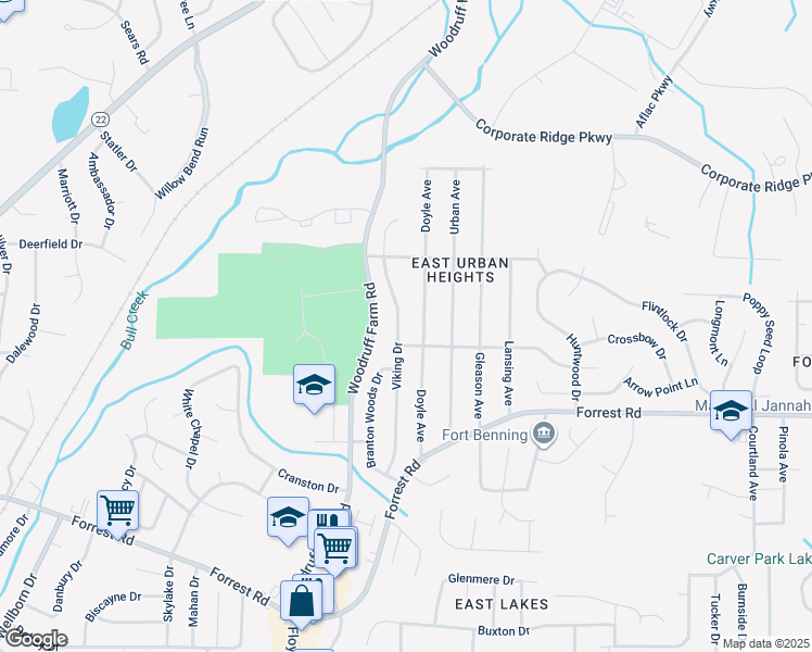 map of restaurants, bars, coffee shops, grocery stores, and more near 3125 Doyle Avenue in Columbus